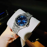  Shop Authentic Michael Kors Lennox Three Hand Blue Dial Silver Steel Strap Watch For Women - MK6990 - Luxxuri