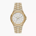  Shop Authentic Michael Kors Lennox Three Hand Crystals White Dial Gold Steel Strap Watch For Women - MK6991 - Luxxuri