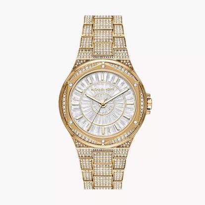  Shop Authentic Michael Kors Lennox Three Hand Crystals White Dial Gold Steel Strap Watch For Women - MK6991 - Luxxuri