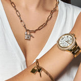  Shop Authentic Michael Kors Camille Chronograph White Dial Gold Steel Strap Watch For Women - MK6994 - Luxxuri