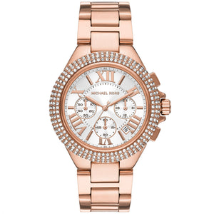  Shop Authentic Michael Kors Camille Chronograph White Dial Rose Gold Steel Strap Watch For Women - MK6995 - Luxxuri