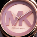  Shop Authentic Michael Kors Janelle Three Hand Rose Gold Dial Pink Rubber Strap Watch For Women - MK7139 - Luxxuri
