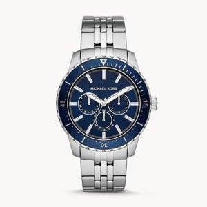  Shop Authentic Michael Kors Cunningham Multifunction Blue Dial Silver Steel Strap Watch For Men - MK7153 - Luxxuri