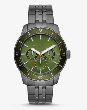  Shop Authentic Michael Kors Cunningham Multifunction Chronograph Green Dial Grey Steel Strap Watch For Men - MK7158 - Luxxuri