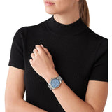  Shop Authentic Michael Kors Lexington Chronograph Blue Dial Silver Steel Strap Watch For Women - MK7215 - Luxxuri