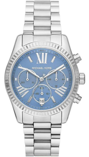  Shop Authentic Michael Kors Lexington Chronograph Blue Dial Silver Steel Strap Watch For Women - MK7215 - Luxxuri