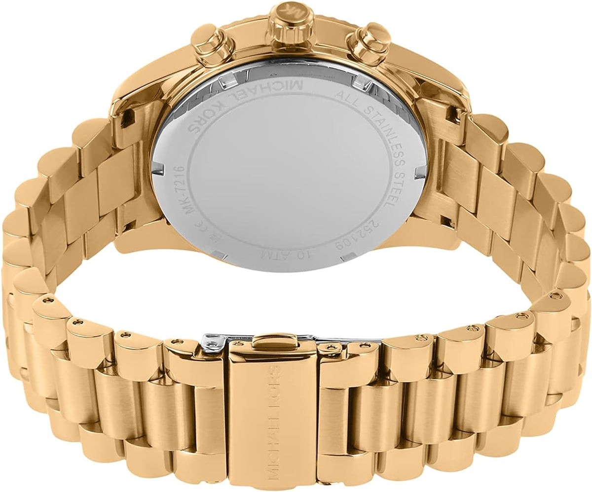  Shop Authentic Michael Kors Lexington Chronograph Blue Dial Gold Steel Strap Watch For Women - MK7216 - Luxxuri