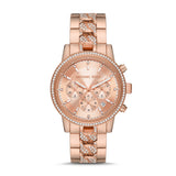  Shop Authentic Michael Kors Ritz Chronograph Rose Gold Dial Rose Gold Steel Strap Watch For Women - MK7223 - Luxxuri