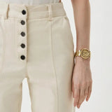  Shop Authentic Michael Kors Lennox Three Hand Gold Dial Gold Steel Strap Watch For Women - MK7229 - Luxxuri