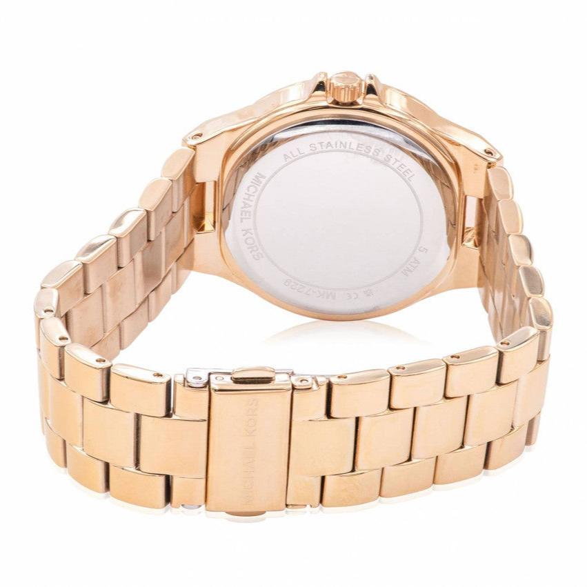  Shop Authentic Michael Kors Lennox Three Hand Gold Dial Gold Steel Strap Watch For Women - MK7229 - Luxxuri