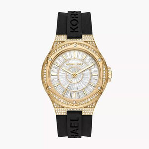  Shop Authentic Michael Kors Lennox Three Hand Crystals Silver Dial Black Silicone Strap Watch For Women - MK7247 - Luxxuri