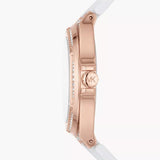  Shop Authentic Michael Kors Lennox Three-Hand Crystals Dial White Silicone Strap Watch For Women - MK7248 - Luxxuri