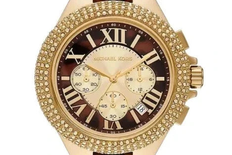  Shop Authentic Michael Kors Camille Chronograph Brown Dial Two Tone Steel Strap Watch For Women - MK7269 - Luxxuri