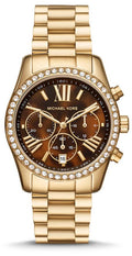  Shop Authentic Michael Kors Lexington Chronograph Brown Dial Gold Steel Strap Watch For Women - MK7276 - Luxxuri