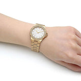  Shop Authentic Michael Kors Lennox Three-Hand Silver Dial Gold Steel Strap Watch For Women - MK7278 - Luxxuri