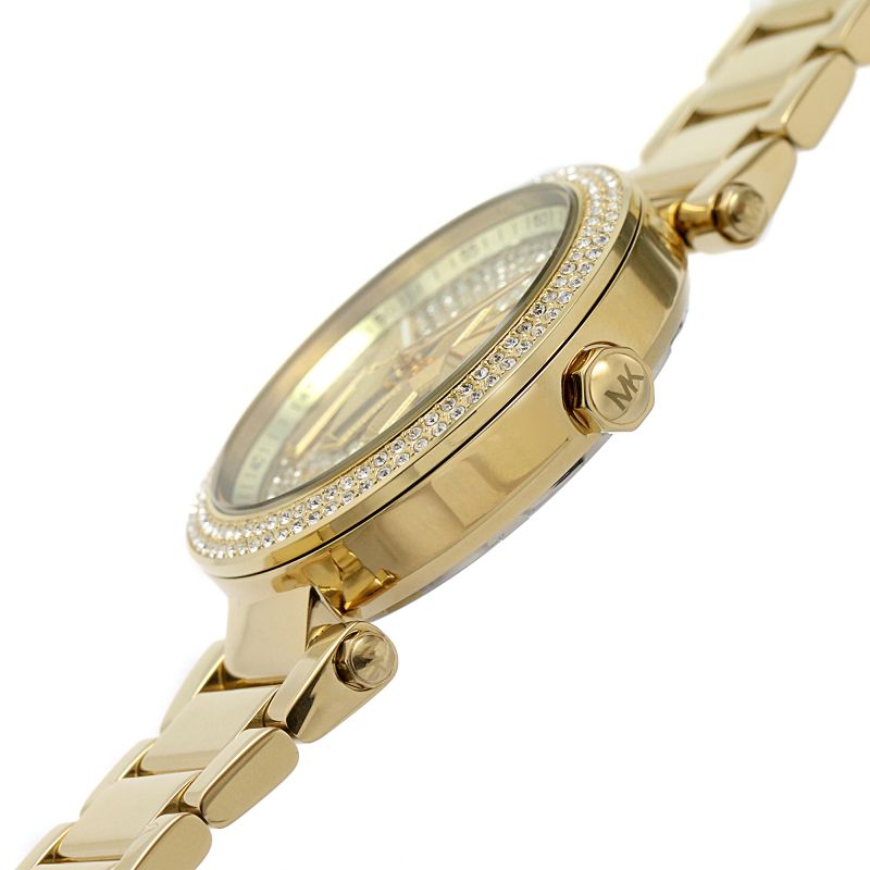  Shop Authentic Michael Kors Parker Analog Crystals Gold Dial Gold Steel Strap Watch For Women - MK7283 - Luxxuri