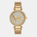  Shop Authentic Michael Kors Parker Analog Crystals Gold Dial Gold Steel Strap Watch For Women - MK7283 - Luxxuri