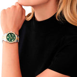  Shop Authentic Michael Kors Lexington Chronograph Green Dial Two Tone Steel Strap Watch For Women - MK7303 - Luxxuri