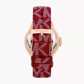  Shop Authentic Michael Kors Lennox Three Hand Silver Dial Red Leather Strap Watch For Women - MK7308 - Luxxuri