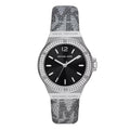  Shop Authentic Michael Kors Lennox Quartz Black Dial Grey Leather Strap Watch For Women - MK7309 - Luxxuri