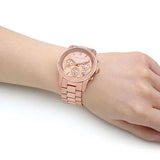  Shop Authentic Michael Kors Runway Chronograph Rose Gold Dial Rose Gold Steel Strap Watch For Women - MK7324 - Luxxuri