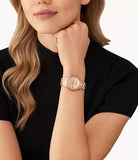  Shop Authentic Michael Kors Runway Chronograph Rose Gold Dial Rose Gold Steel Strap Watch For Women - MK7327 - Luxxuri