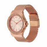  Shop Authentic Michael Kors Lennox Three Hand Rose Gold Dial Rose Gold Mesh Strap Watch For Women - MK7336 - Luxxuri