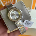  Shop Authentic Michael Kors Lennox Three Hand Silver Dial Two Tone Steel Strap Watch For Women - MK7338 - Luxxuri