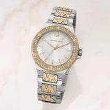  Shop Authentic Michael Kors Lennox Three Hand Silver Dial Two Tone Steel Strap Watch For Women - MK7338 - Luxxuri