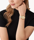  Shop Authentic Michael Kors Lennox Three-Hand Gold Dial Gold Steel Strap Watch For Women - MK7339 - Luxxuri