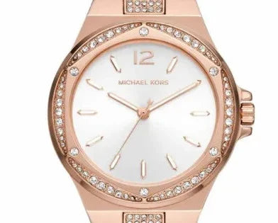  Shop Authentic Michael Kors Lennox Three-Hand Silver Dial Rose Gold Steel Strap Watch For Women - MK7362 - Luxxuri