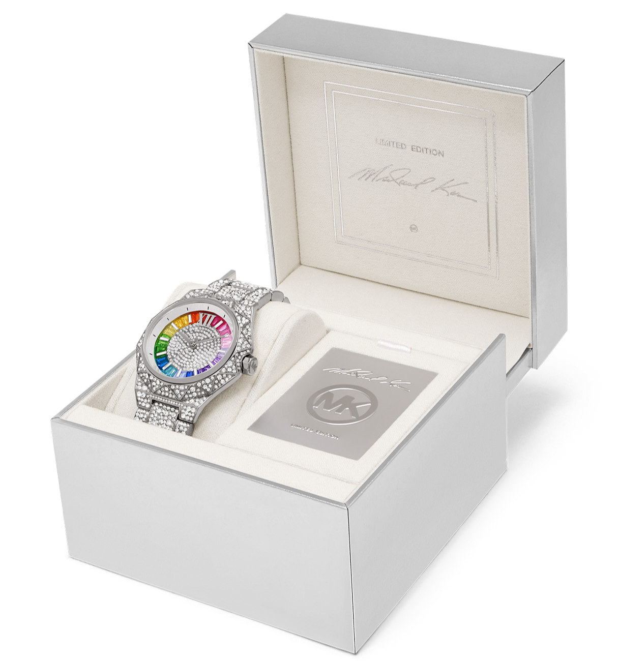  Shop Authentic Michael Kors Raquel Three-Hand Crystals Silver Dial Silver Steel Strap Watch For Women - MK7365LE - Luxxuri