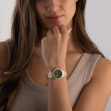  Shop Authentic Michael Kors Lennox Quartz Green Dial Gold Steel Strap Watch For Women - MK7395 - Luxxuri