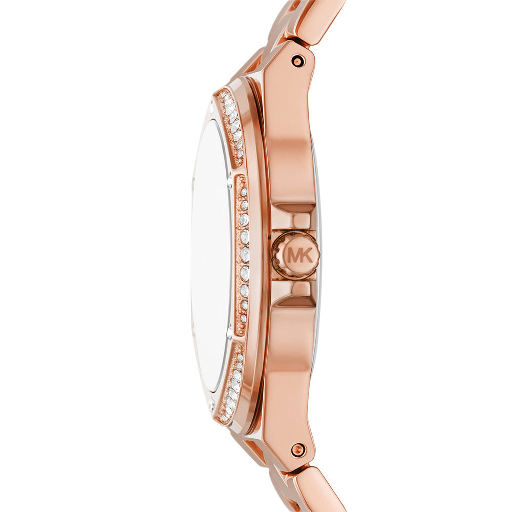  Shop Authentic Michael Kors Lennox Three Hand Rose Gold Dial Rose Gold Steel Strap Watch For Women - MK7230 - Luxxuri