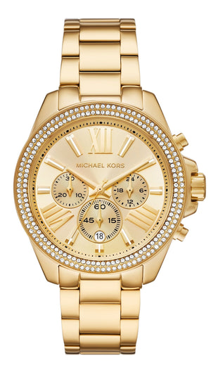  Shop Authentic Michael Kors Wren Chronograph Gold Dial Gold Steel Strap Watch for Women - MK7428 - Luxxuri