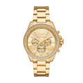 Michael Kors Wren Chronograph Gold Dial Gold Steel Strap Watch for Women - MK7428
