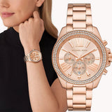  Shop Authentic Michael Kors Wren Chronograph Rose Gold Dial Rose Gold Steel Strap Watch for Women - MK7430 - Luxxuri