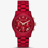  Shop Authentic Michael Kors Runway Analog Chronograph Red Dial Red Steel Strap Watch for Women - MK7436 - Luxxuri