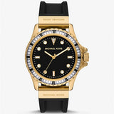  Shop Authentic Michael Kors Everest Three-Hand Crystals Black Dial Black Rubber Strap Watch for Women - MK7440 - Luxxuri