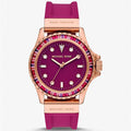  Shop Authentic Michael Kors Everest Pave Crystals Pink Dial Pink Rubber Strap Watch for Women - MK7441 - Luxxuri
