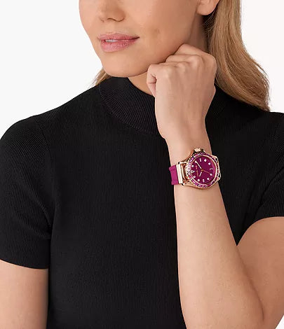  Shop Authentic Michael Kors Everest Pave Crystals Pink Dial Pink Rubber Strap Watch for Women - MK7441 - Luxxuri