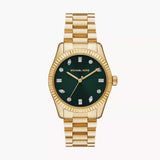  Shop Authentic Michael Kors Lexington Three Hand Green Dial Gold Steel Strap Watch For Women - MK7449 - Luxxuri
