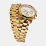  Shop Authentic Michael Kors Runway Chronograph Analog Gold Dial Gold Steel Strap Watch for Women - MK7452 - Luxxuri