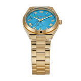  Shop Authentic Michael Kors Lennox Analog Blue Dial Gold Steel Strap Watch for Women - MK7460 - Luxxuri