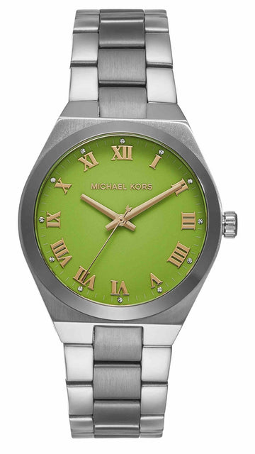  Shop Authentic Michael Kors Lennox Three-Hand Green Dial Silver Steel Strap Watch for Women - MK7463 - Luxxuri