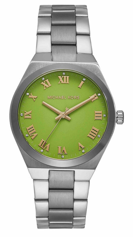  Shop Authentic Michael Kors Lennox Three-Hand Green Dial Silver Steel Strap Watch for Women - MK7463 - Luxxuri