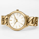  Shop Authentic Michael Kors Runway Three-Hand White Dial Gold Steel Strap Watch for Women - MK7472 - Luxxuri