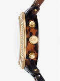  Shop Authentic Michael Kors Runway Chronograph Gold Dial Brown Acetate Strap Watch for Women - MK7475 - Luxxuri