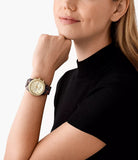  Shop Authentic Michael Kors Runway Chronograph Gold Dial Brown Acetate Strap Watch for Women - MK7475 - Luxxuri