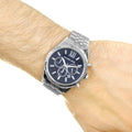  Shop Authentic Michael Kors Lexington Chronograph Blue Dial Silver Steel Strap Watch for Men - MK8280 - Luxxuri